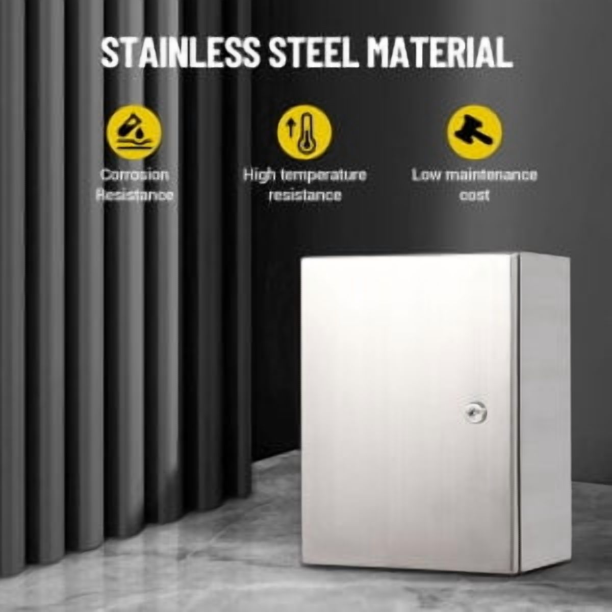 Yesurprise Waterproof Electrical Junction Box 16" x 12"x 8" Stainless Steel Hinged Junction Box IP65 Dustproof Enclosure Outdoor Electrical Box with Mounting Plate