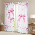 thumbnail image 2 of Feelyou Cute Watercolor Bow Curtains Pack of 2 (42x84 Each) for Child, Kawaii Bowknot Stars Pink Curtains Blackout, Dreamy Princess Ribbon Bedroom Curtains, Window Curtains Decor, 2 of 6