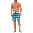 thumbnail image 2 of INSPIRE CHIC Men's Summer Drawstring Waist Color Block Striped Board Shorts 32 Light Blue, 2 of 5