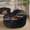 thumbnail image 6 of Ovios 58" Oversized Lounge Chair Round Cloud Deep Seat Accent Chair Plush Corduroy Boneless Sofa Chair for Living Room, Black, 6 of 12