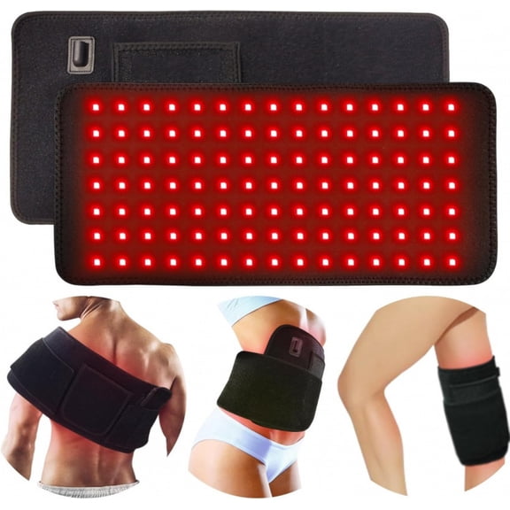 15.9"x7.9" Red Light Therapy Belt 120 LEDs 660nm Red 850nm Infrared Light Therapy Mat with Timer for Back Shoulder Waist Muscle Pain Relief