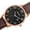 Rose Gold, variant on Men's Ultra-Thin Swiss Quartz Watch with Leather Strap