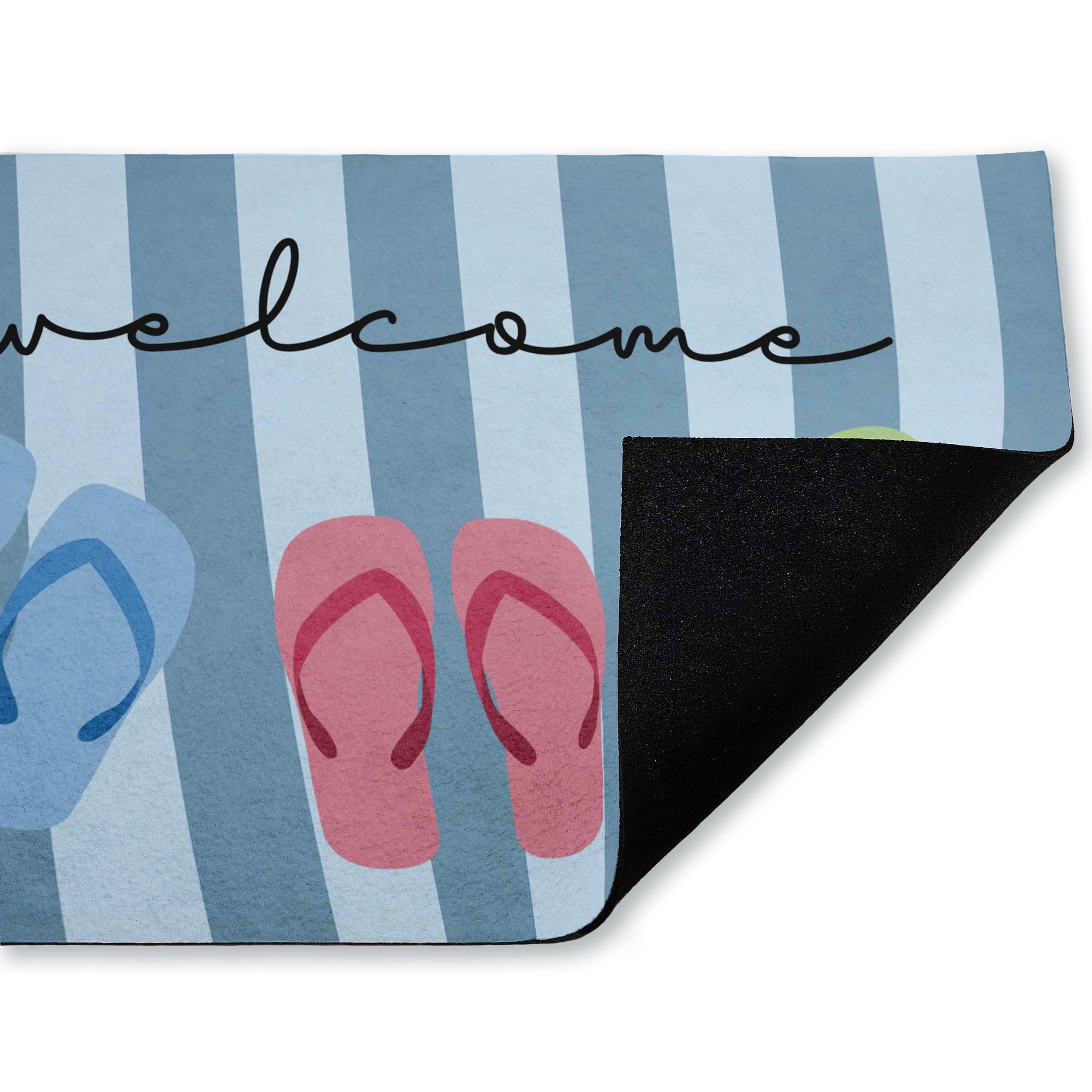 Stupell Industries Striped Summer Welcome Printed Outdoor Door Floor Mat, design by Lil' Rue