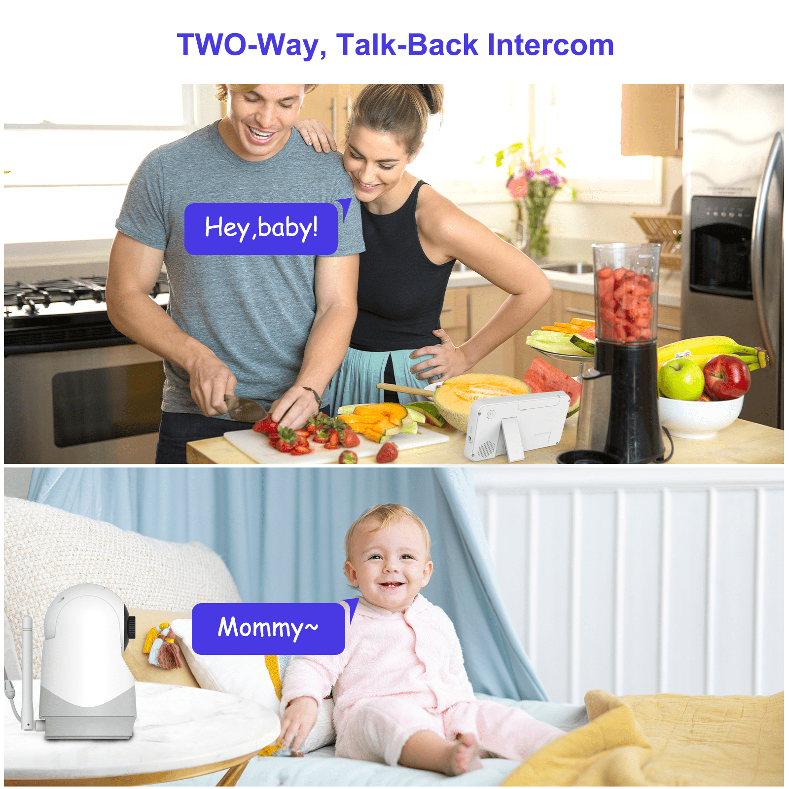HelloBaby Video Baby Monitor-HB6256 with Remote Pan-Tilt and Zoom, 1000ft Long Range, No WiFi, 5.0" LCD, Night Vision, Lullabies, and Two-Way Audio