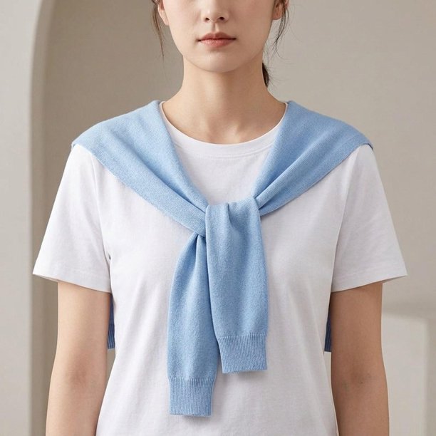 Chal de para mujer, decorativo, suave, elegante, regalo, bufanda de viaje informal Azul