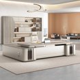 thumbnail image 3 of Modern Luxury Office Desk Vanity Reception Conference L Shaped Filing Cabinets Executive European Mesa Escritorio Home Furniture My Lux Decor Round, 3 of 23