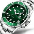 thumbnail image 2 of Reloj de cuarzo para hombre, relojes para hombre CURDDE, reloj de pulsera analógico de cuarzo deportivo de acero inoxidable con fecha y estilo militar a la moda para hombre, 2 of 5