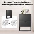 thumbnail image 4 of Kavey Shoe Cabinet with 2 Flip Drawers and Open Shelf, Black, 34.4 lbs, 4 of 11