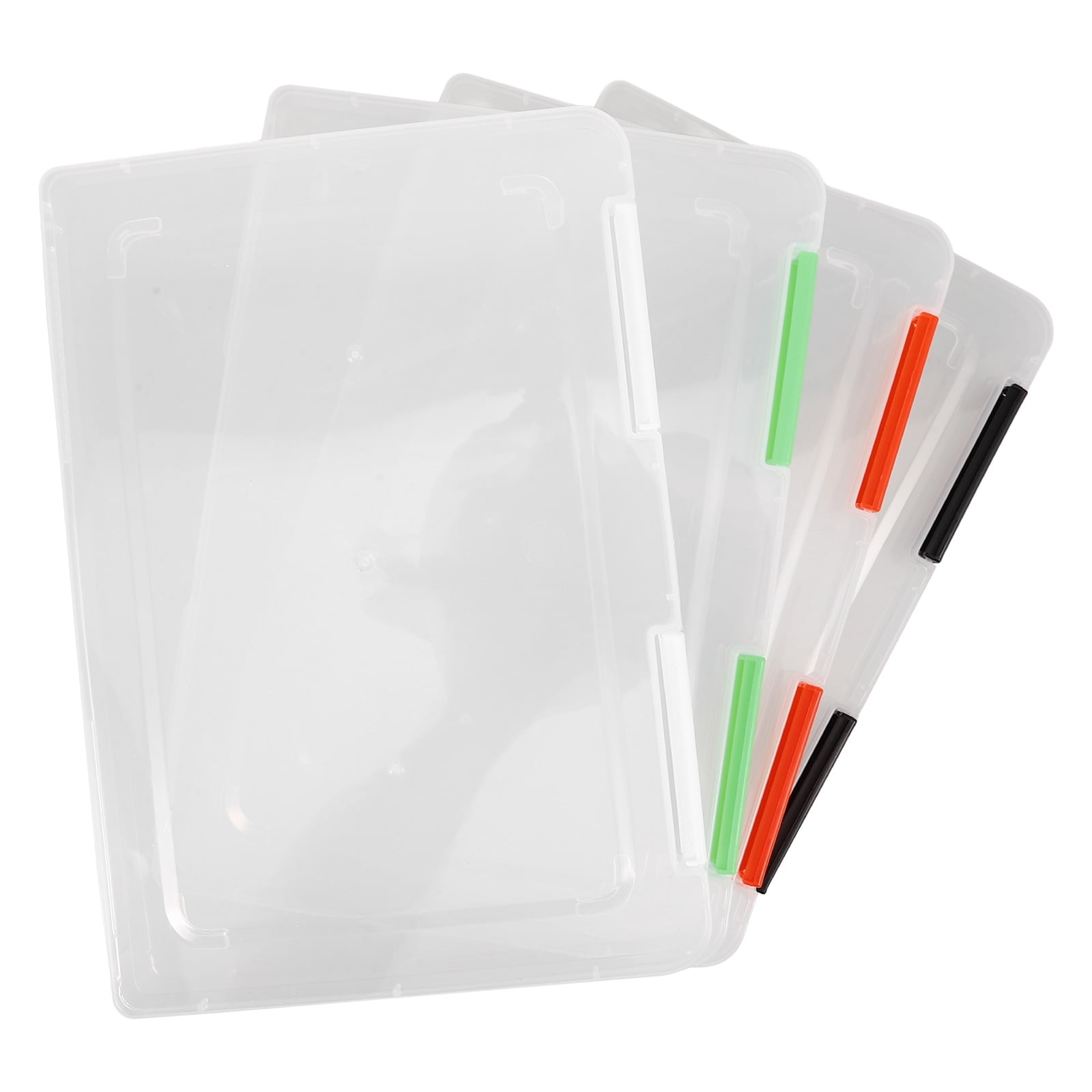WHAMVOX  4 Pcs Cards Organizer Portable Document Storage Container Transparent Office Work