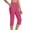 Hot Pink 1, variant on Linen Trousers Womens Cropped Drawstring Elastic Waist Wide Leg Carpi Trousers for Women UK Solid Color Plus Size Loose Fit Ladies Lounge Pants with Pockets Lightweight Casual Holiday Beach Pants