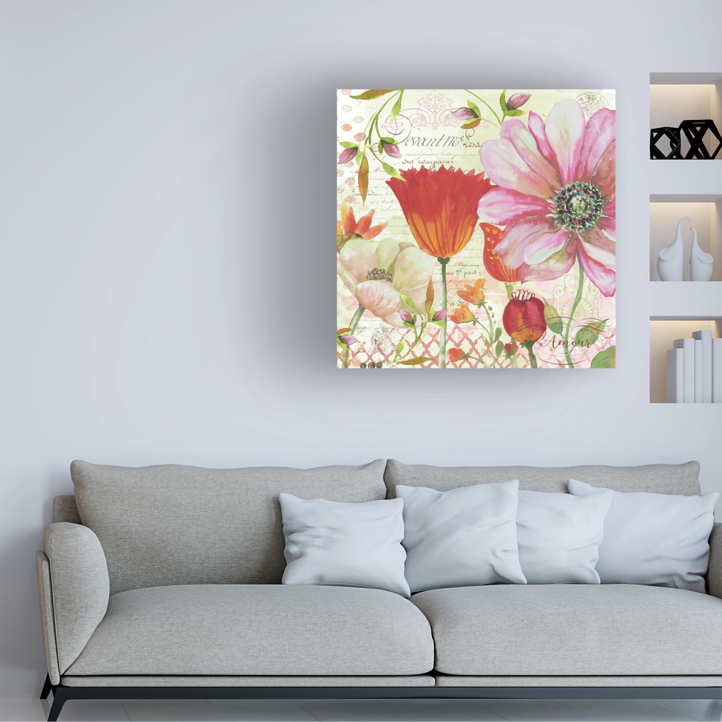 Trademark Fine Art 'Floral Love Song 2' Canvas Art by Jean Plout