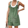 thumbnail image 1 of Women Summer Loose Button Pocket Jumpsuit Spaghetti Strap Short Pant Rompers Bib Pants Overalls Plua Size, 1 of 4