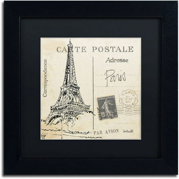 Trademark Fine Art "Postcard Sketches III" Canvas Art by Anne Tavoletti, Black Matte, Black Frame