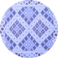 thumbnail image 1 of Ahgly Company Indoor Round Southwestern Blue Country Area Rugs, 4' Round, 1 of 4