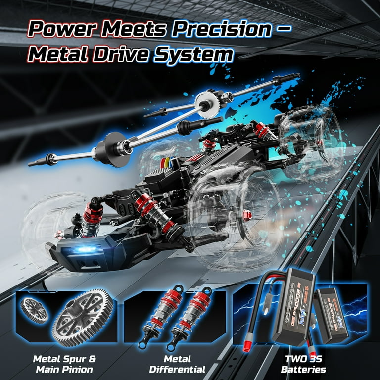 DEERC 1:14 Fast Brushless RC Car for Adults, Max 46+ mph Off-Road