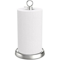 BZUEPRS Paper Towel Holder Countertop, Silver Stainless Steel Paper Towel Holder for Standard & Jumbo Rolls, Paper Towel Holder Stand with Weighted Anti-Slip Base for Kitchen Bathroom