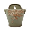 thumbnail image 1 of Ceramic Green Hanging Planter Wall Hanging Planter Ceramic Hanging Planter Window Boxes for Cookies Ceramic for Indoor 8 5 Potting Containers Window Boxes to Attach to Window Planter Shelves Clear, 1 of 4
