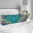 thumbnail image 2 of ABPHOTO Eastern Traditional Floral Pattern Peacock Feather Pillow Covers Pillowcase 20x60 inch Body Pillow Case Protector, 2 of 2