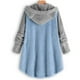thumbnail image 4 of Abrigo con botones para mujer, Tops de retazos, jersey con capucha, suéter suelto, blusa de talla grande Fridja ghj987+1852, 4 of 4