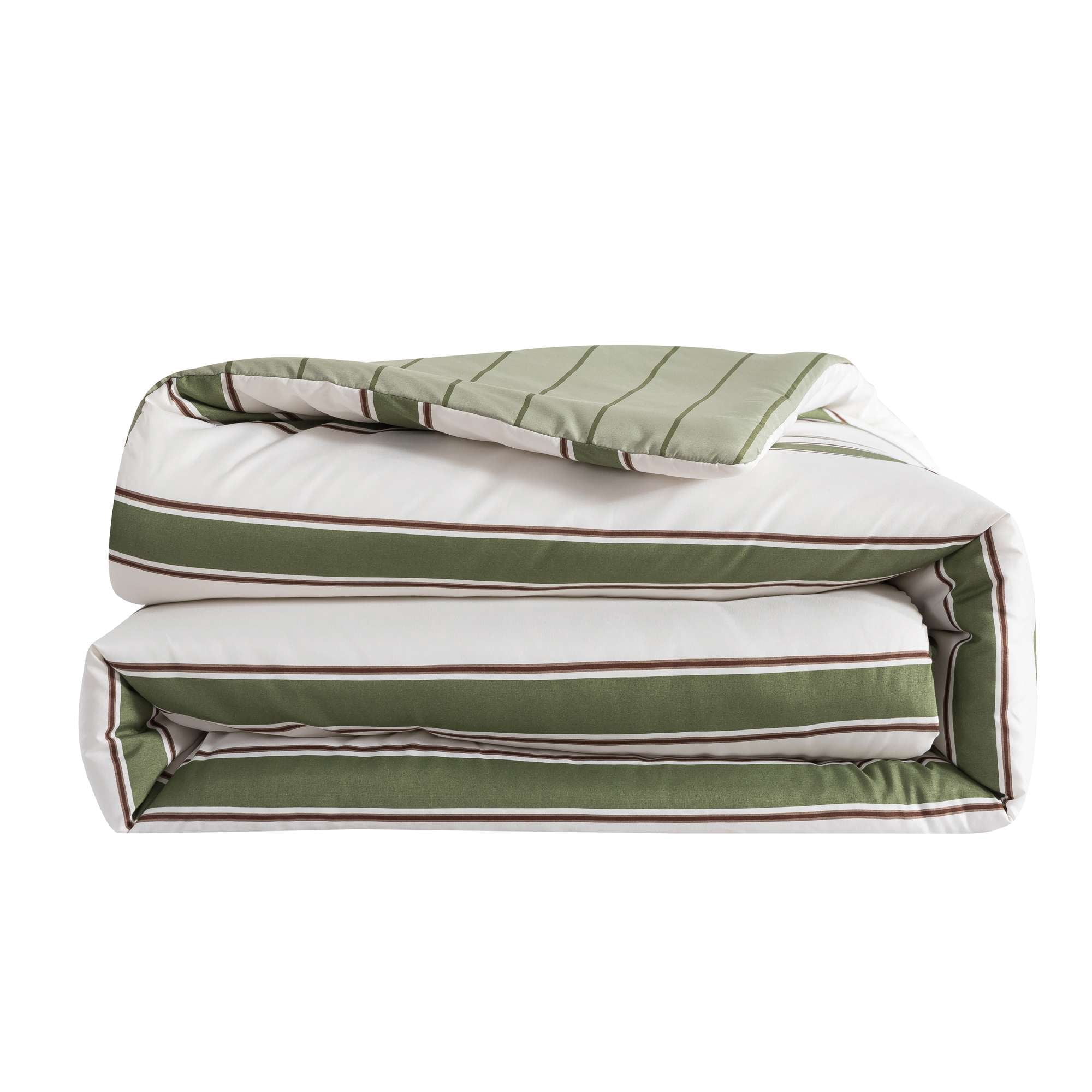 Mainstays Full/Queen Comforter Set, All-Season, 3-Piece, Green Stripe