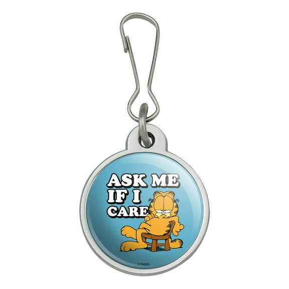 Garfield Ask Me If I Care Jacket Handbag Purse Luggage Backpack Zipper Pull Charm