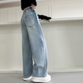 thumbnail image 4 of Pantalon Grand pour Filles Jambe Droite Couleur Unie Décontracté 100 % Polyester, 4 of 9