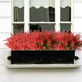 thumbnail image 2 of Sinhoon 8 Bundles Artificial Lavender Flowers Outdoor UV Resistant Fake Flowers No Fade Faux Plastic Plants Garden Porch Window Box Decorating (Red), 2 of 15
