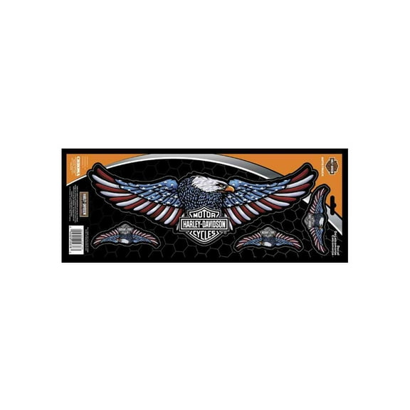 Harley-Davidson Flag Eagle Self-Adhesive Decals, 4 pieces