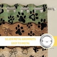 thumbnail image 6 of Dark Sage Green Brown Kitchen Curtains Window Panels, Farmhouse Dog Paw Vintage Insulated Window Treatment Curtain, Grommet Curtains for Bedroom/Living Room/Bathroom, 2 Piece 52"Wx63"L, 6 of 8