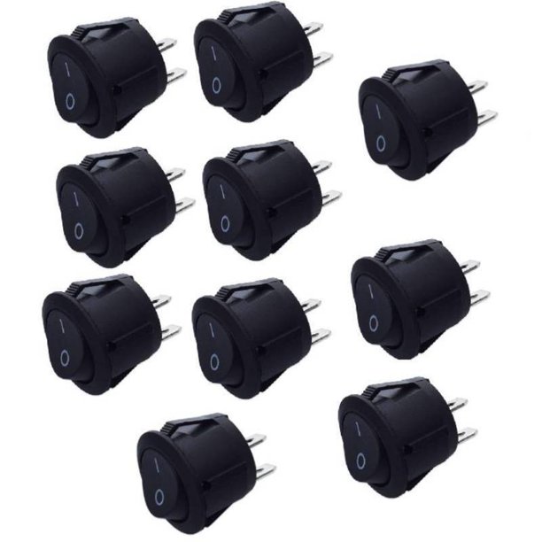10PCS 12v Round Rocker Switch ON/OFF 2 Pin SPST Camper Van Caravan