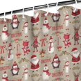 thumbnail image 3 of Beige Christmas Character Pattern Shower Curtain 84"x72" ,Bathroom Decorative Shower Curtains Set with 12 Hooks,Modern Waterproof Washable Shower Curtain, 3 of 6