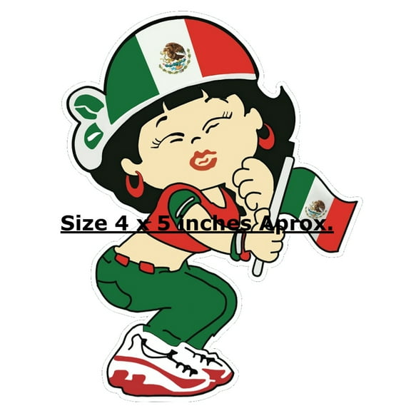 2 Mexican Flag Stickers, Mexico Flag, Vinyl Decal, Chica Mexicana