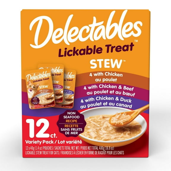 Delectables Lickable Treat Stew Non Seafood Variety 12 Pack for Cats