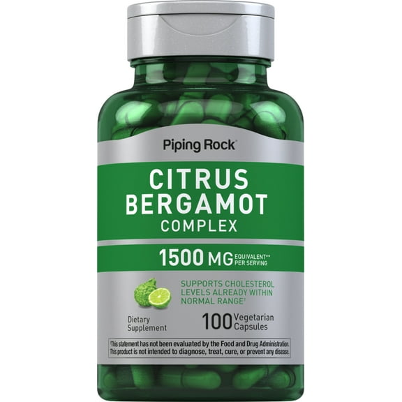 Citrus Bergamot Extract 1500mg | 100 Capsules | For Men and Women | by Piping Rock