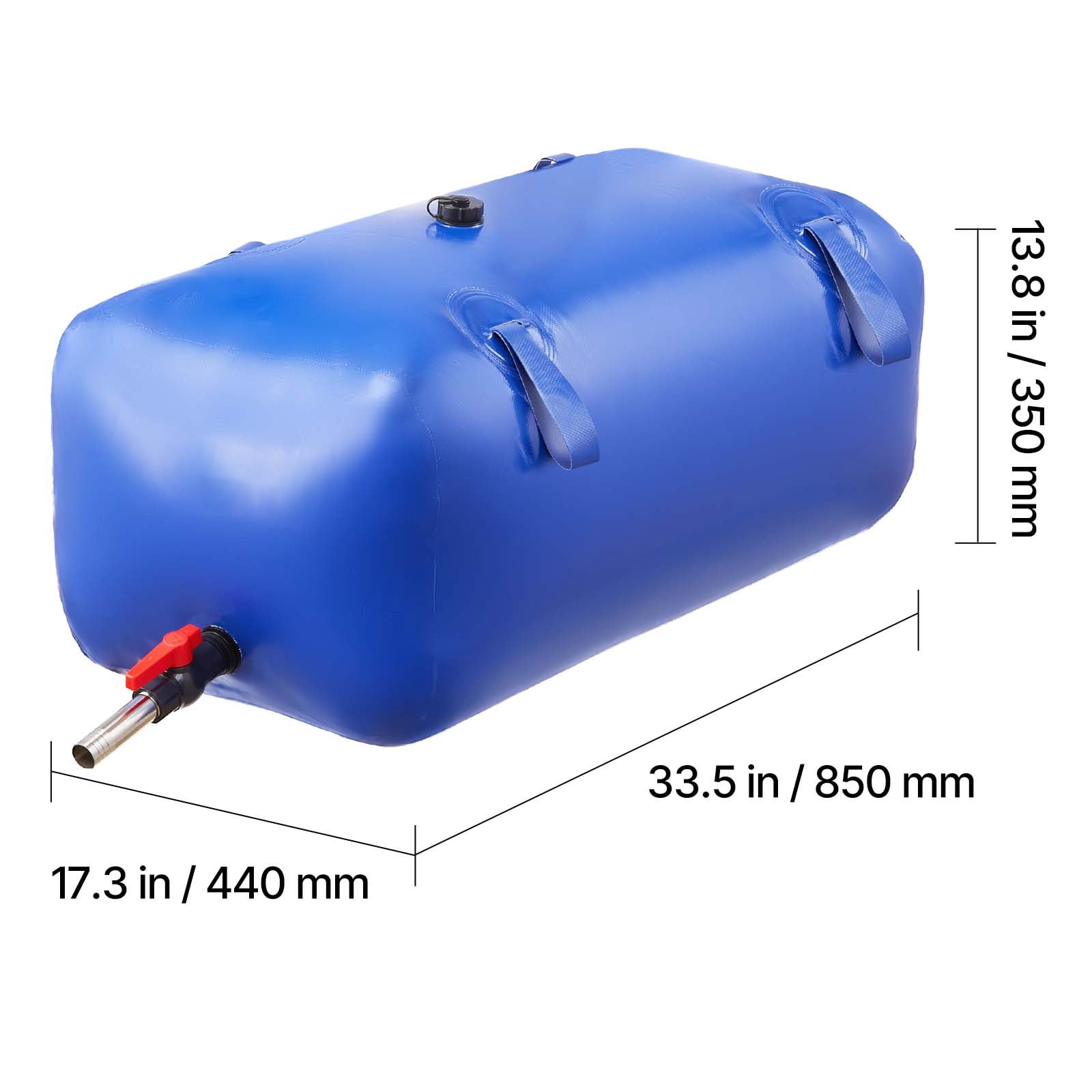 KFFKFF 30-Gallon Portable Water Storage Bladder, Collapsible and Durable PVC Water Bag for Emergency Use, RVs, Trucks, and Outdoor Activities