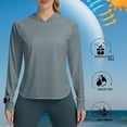 thumbnail image 7 of Bosfbaoi Womens UPF 50+ Sun Protection Hoodie Shirt Long Sleeve Fishing Hiking Outdoor UV Shirt Lightweight, 7 of 7