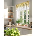 thumbnail image 6 of Kitchen Valances for Window, Rural Eucalyptus Leaves Botanical Light Filtering Rod Pocket Valance Curtain, Spring Green Yellow Plant on White &nbsp;Short Curtains Window Topper for Bedroom 42x18in, 6 of 9