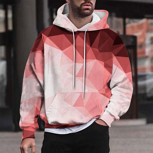 Sudadera con capucha para hombre, estilo casual, con cuello redondo, estampado, manga larga, blusa de poliéster