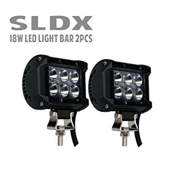 SLDX 2PCS 18W 4inch Spot Beam CREE LED Work Light Bar for Indicators Motorcycle Driving Offroad Boat Car Tractor Truck 4x4 SUV ATV 4WD (2PCS 4INCH 18W CREE Spot (Best Motorcycle Led Driving Lights)
