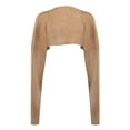thumbnail image 4 of JGGSPWM Solid Super Crop Shrug Sweater Cardigans for Womens Ribbed Knit Sweater Fall Fashion Jumper Petite Tops Open Front Long Sleeve Pullover Coffee S, 4 of 5