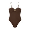 thumbnail image 6 of Guluxicc Underwire One Piece Swimsuit for Women Spaghetti Strap Push-Up Padded Decorative Bathing Suit Summer Beach Swimwear, 6 of 9