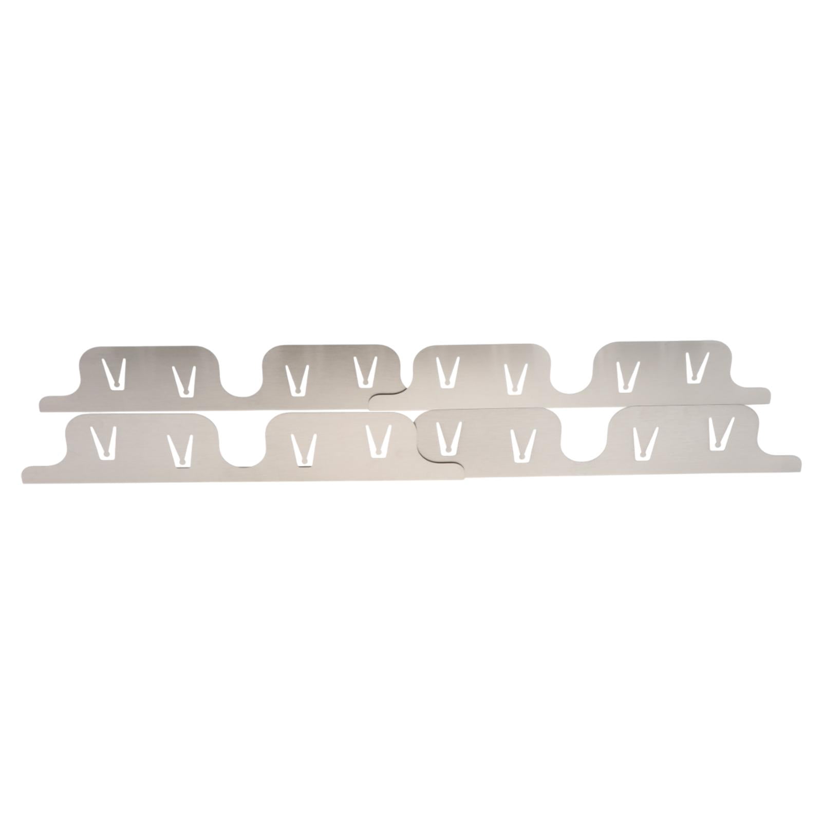 Fancyes 4 Pieces Stainless Steel Stovetop Covers Edge Cover Heat Resistant Easy to Install Oven Side Filler for Stovetop