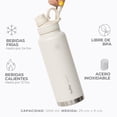 thumbnail image 4 of BUFFER FLASK Termo de Acero Inoxidable 1200ml - Botella Térmica Antigoteo y Hermética - Termo Acero para Agua Fría 24h y Caliente 12h - Termo Termal con Tapas - Termos para Agua - Ivory - 40 Oz, 4 of 5