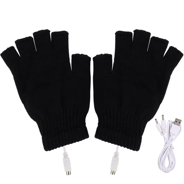 USB Guantes Eléctricos Con Calefacción Hombres Invierno Cálido Sin Dedo Recargable para Esquí Deportivo Correr El Ciclismo