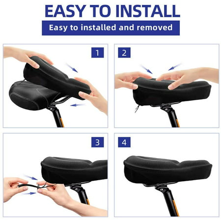 Bike Seat Cushion Exercise Cover Wide Foam Extra Soft Gel For Women Men Everyone Fits Cruiser And Stationary Bikes Indoor Cycling Waterproof Case Included Canada - Extra Large Gel Exercise Bike Seat Cushion Cover