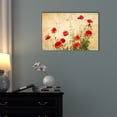 thumbnail image 5 of wall26 Canvas Wall Art - Red Poppy Flowers on Vintage Abstract Background - Gallery Wrap Modern Home Decor | Ready to Hang - 16x24 inches, 5 of 5