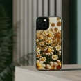 thumbnail image 3 of DistinctInk Hybrid (Acrylic / TPU) Clear Slim Fit Case for Apple iPhone 12 (6.1" Screen) - "Dancing Smiley Daisies: A Floral Delight", 3 of 8