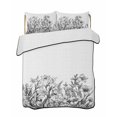 thumbnail image 2 of Wildflower Leaf Queen Size Down Alternative Comforter, Lightweight Comforter Quilt Bedding Set with Pillow Shams Grey Floral Botanical White Watercolor All Seasons Bed Comforter Duvet Insert 90"x96", 2 of 7