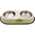 thumbnail image 1 of Cuencos de perro pequeños de acero inoxidable con soporte de metal, cuenco para cachorros y gatos pequeños, 11 Afortunado Sencillez, 1 of 2
