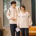 thumbnail image 1 of Pijamas de franela para parejas, traje grueso con forro polar para mujer, ropa de hogar holgada de talla grande y cálida de polar coral para hombre, 1 of 6